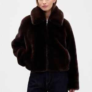 GAP Dark Brown faux fur Jacket